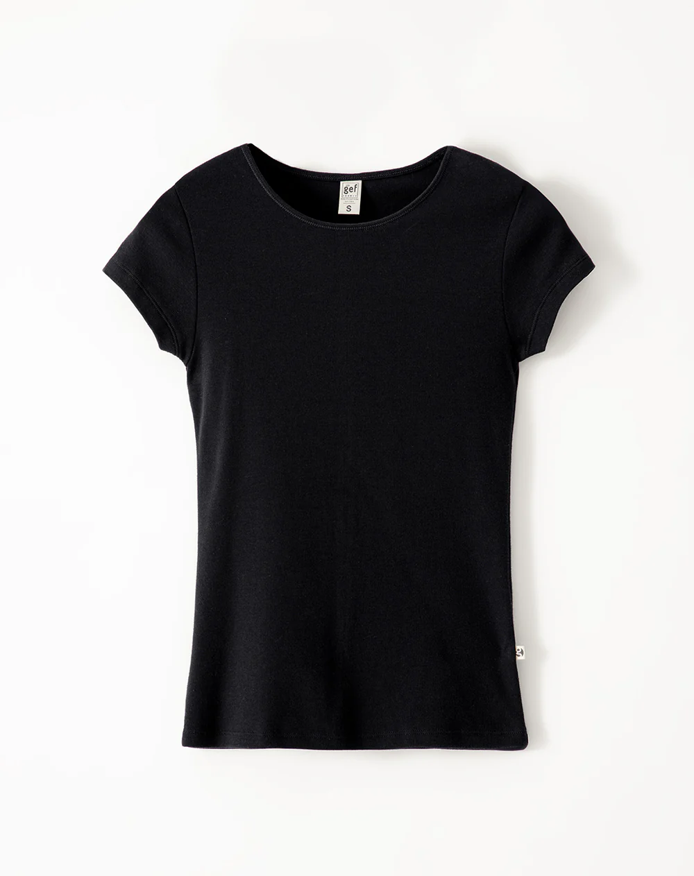 Camiseta slim algodón negra mujer - Image 5