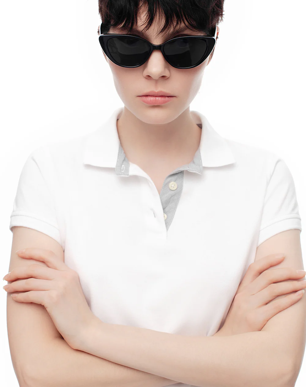Polo slim algodón blanca mujer - Image 3