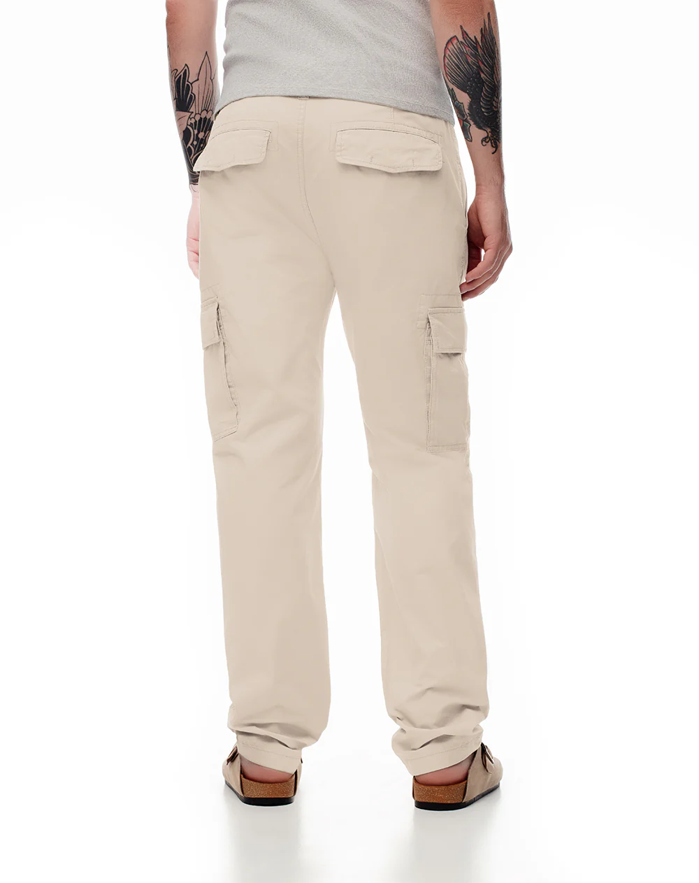 Pantalón cargo slim algodón habano hombre - Image 2