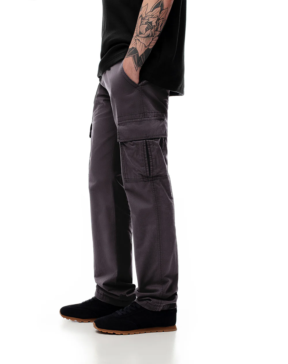 Pantalón cargo slim algodón gris hombre - Image 3