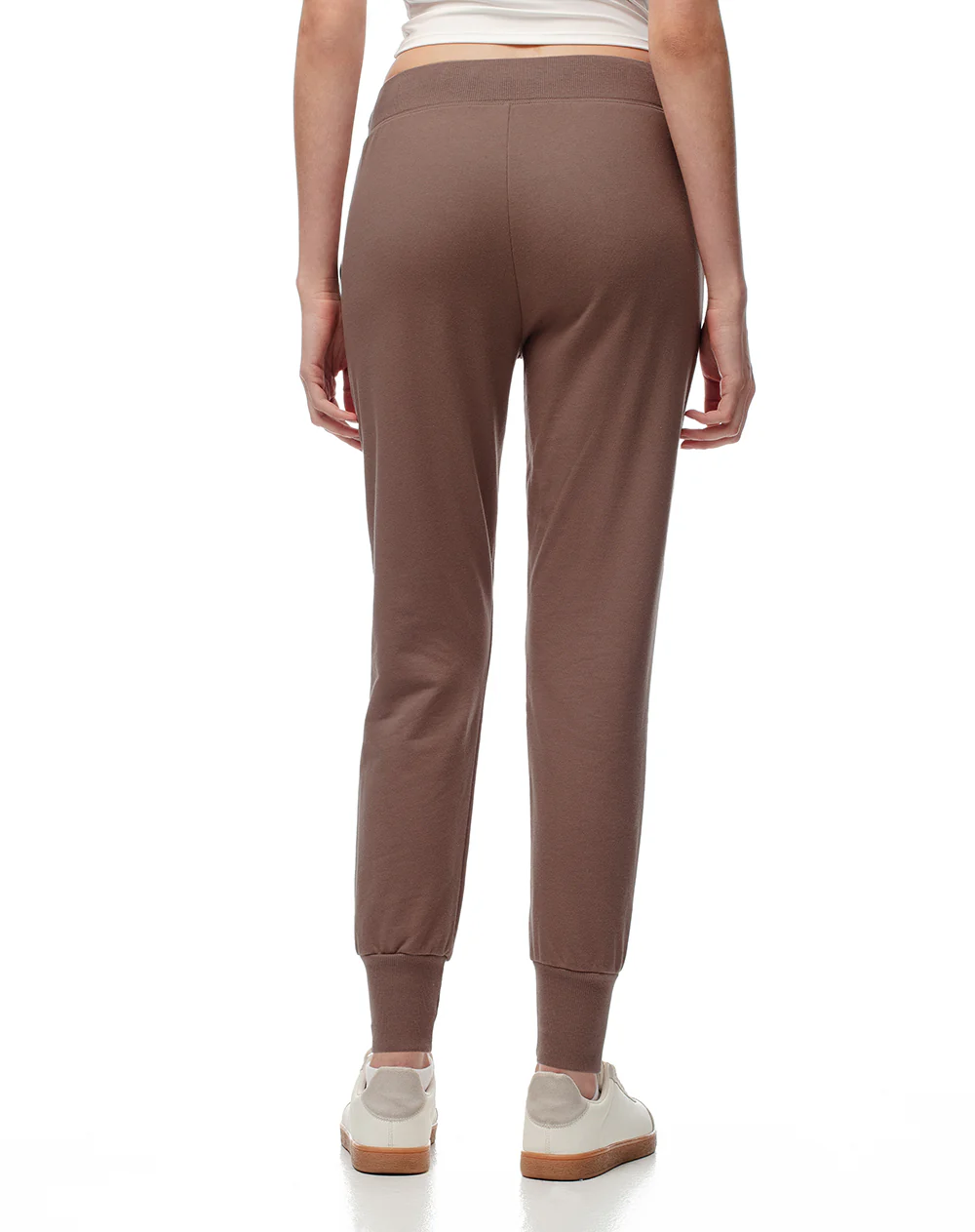 Jogger tiro medio algodón café mujer - Image 2
