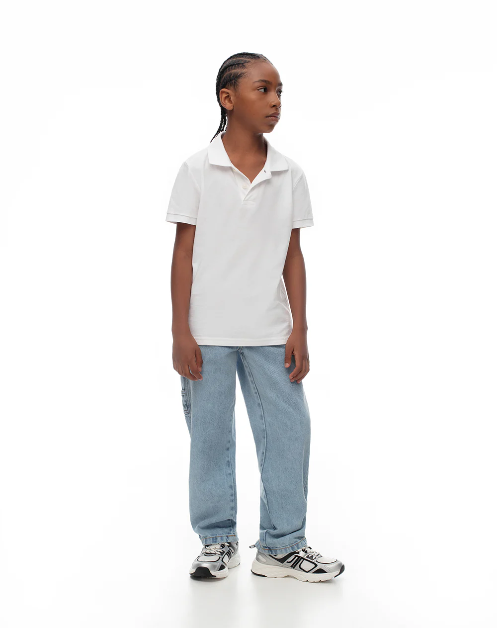 Polo regular algodón blanca niño - Image 3