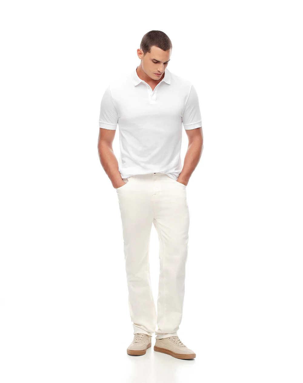Polo slim algodón blanca hombre - Image 3