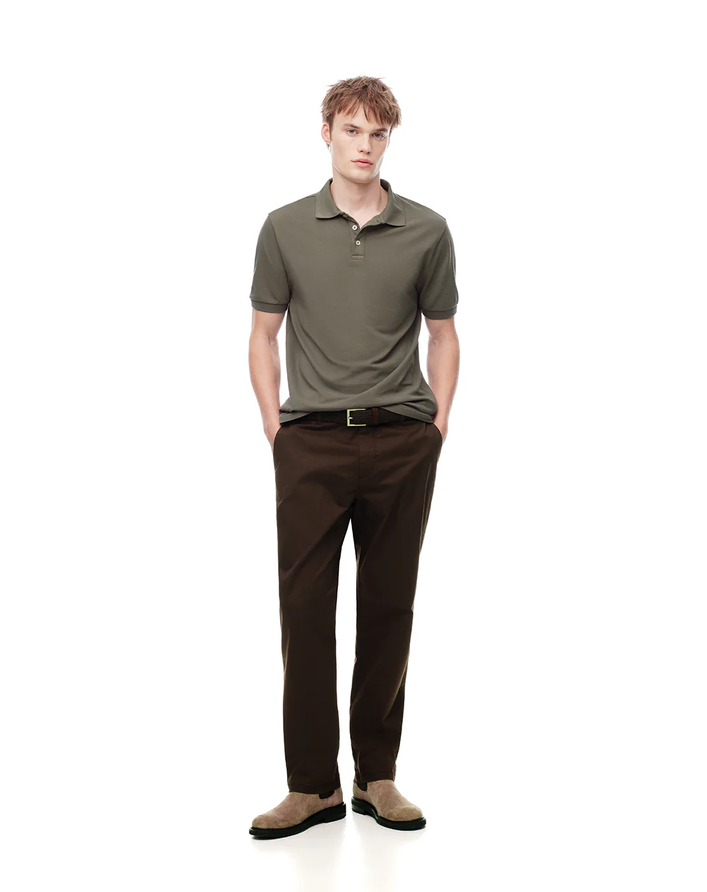 Polo slim algodón verde hombre - Image 3