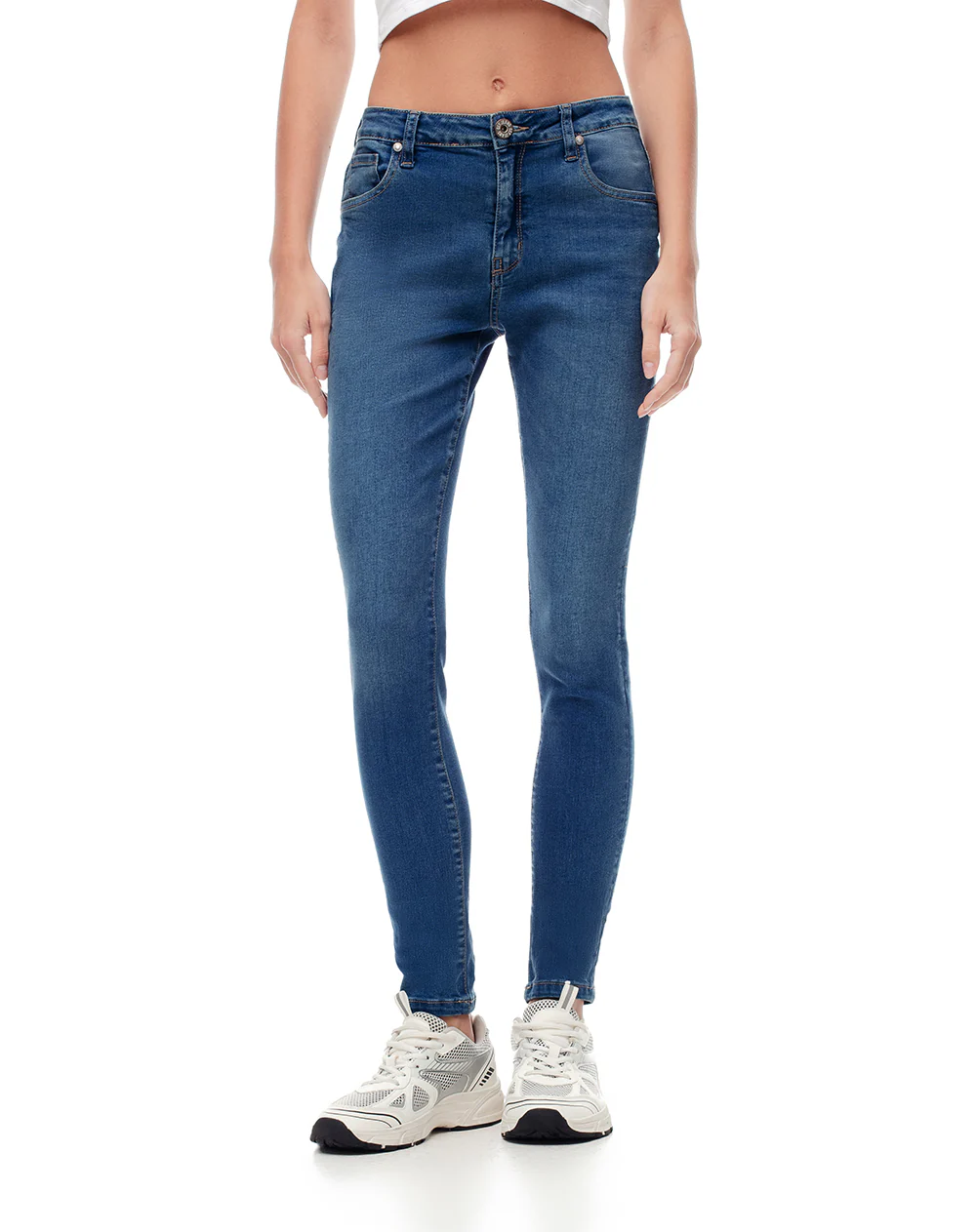 Jean súper skinny tiro medio índigo medio mujer - Image 4