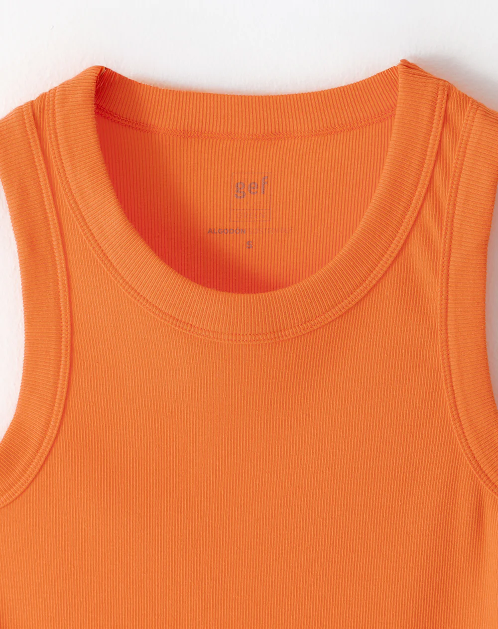 Camiseta esqueleto slim rib algodón naranja mujer - Image 6