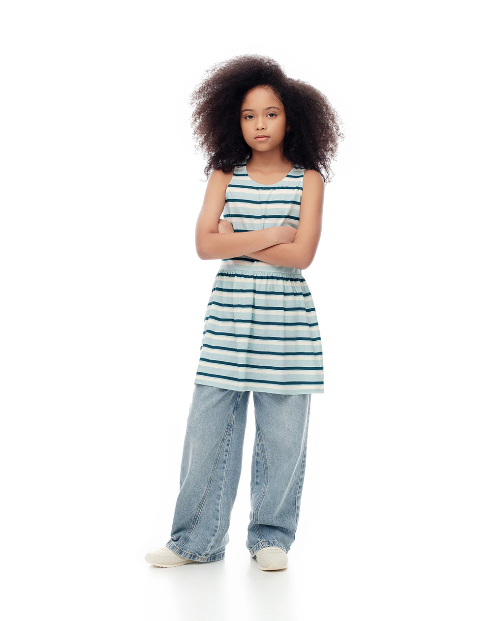 Vestido corto algodón rayas niña - Image 6