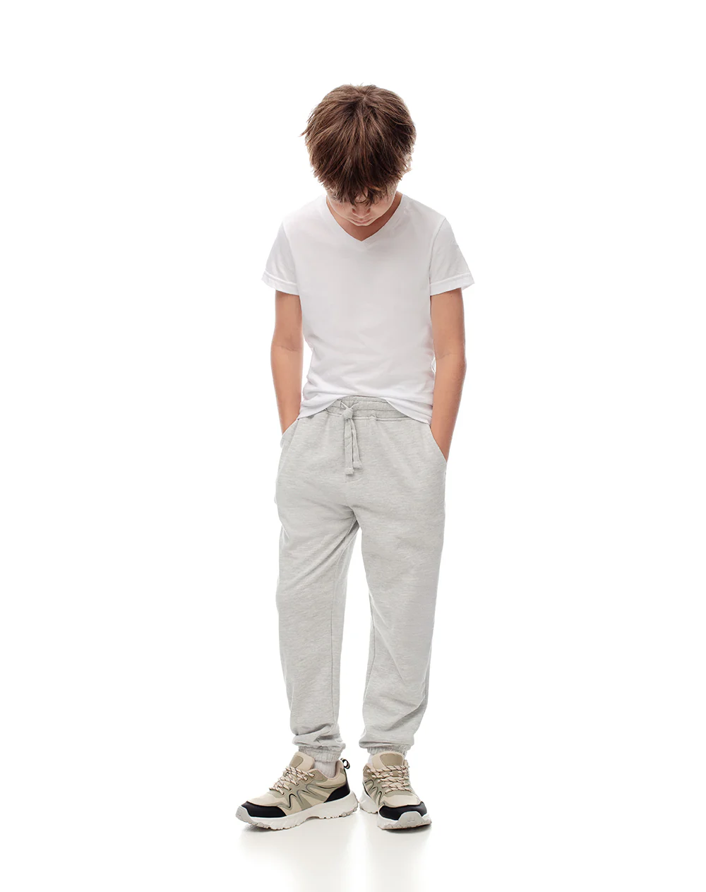 Camiseta slim algodón x2unds blanca niño - Image 3