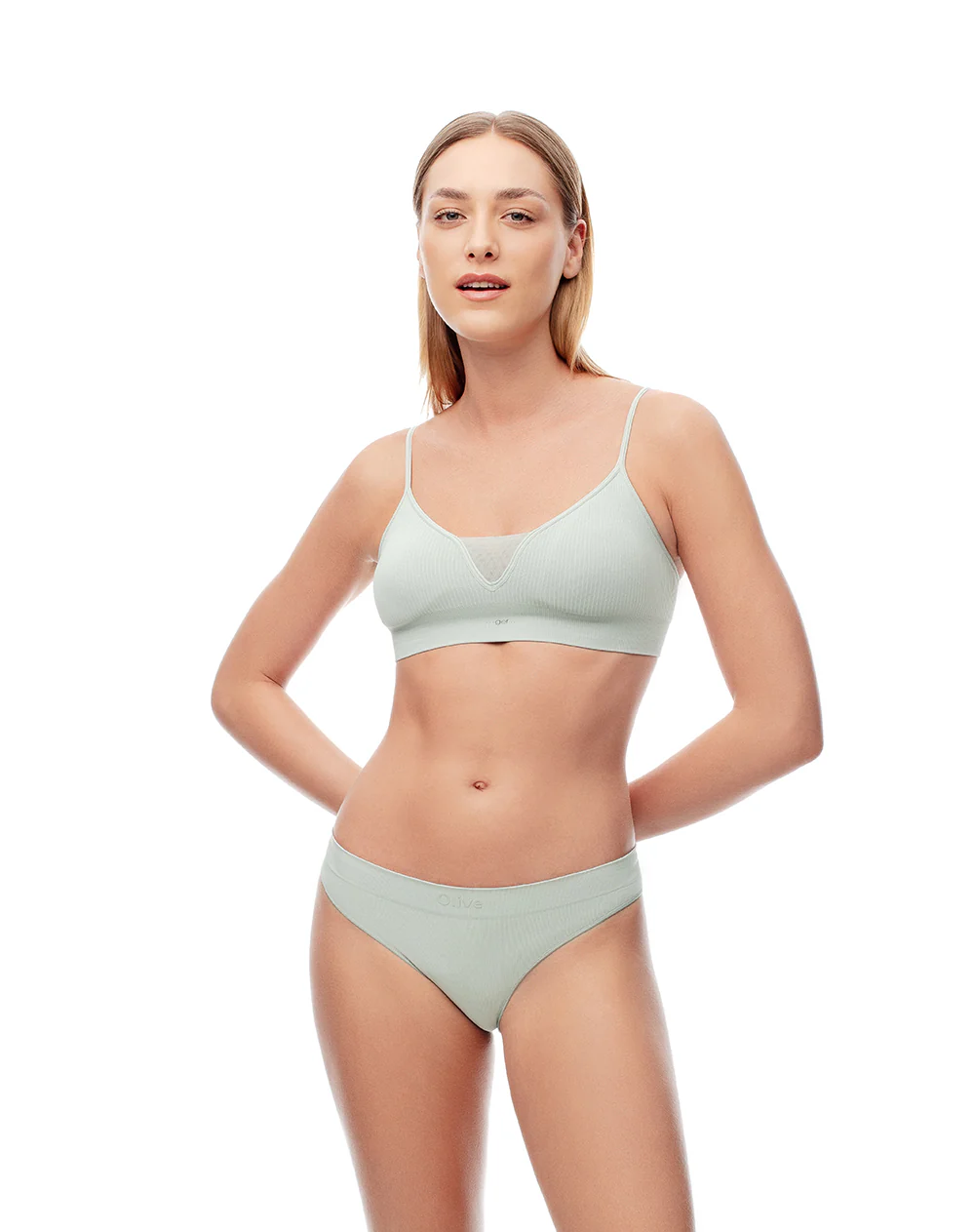 Top soporte medio seamless copas removibles verde - Image 4