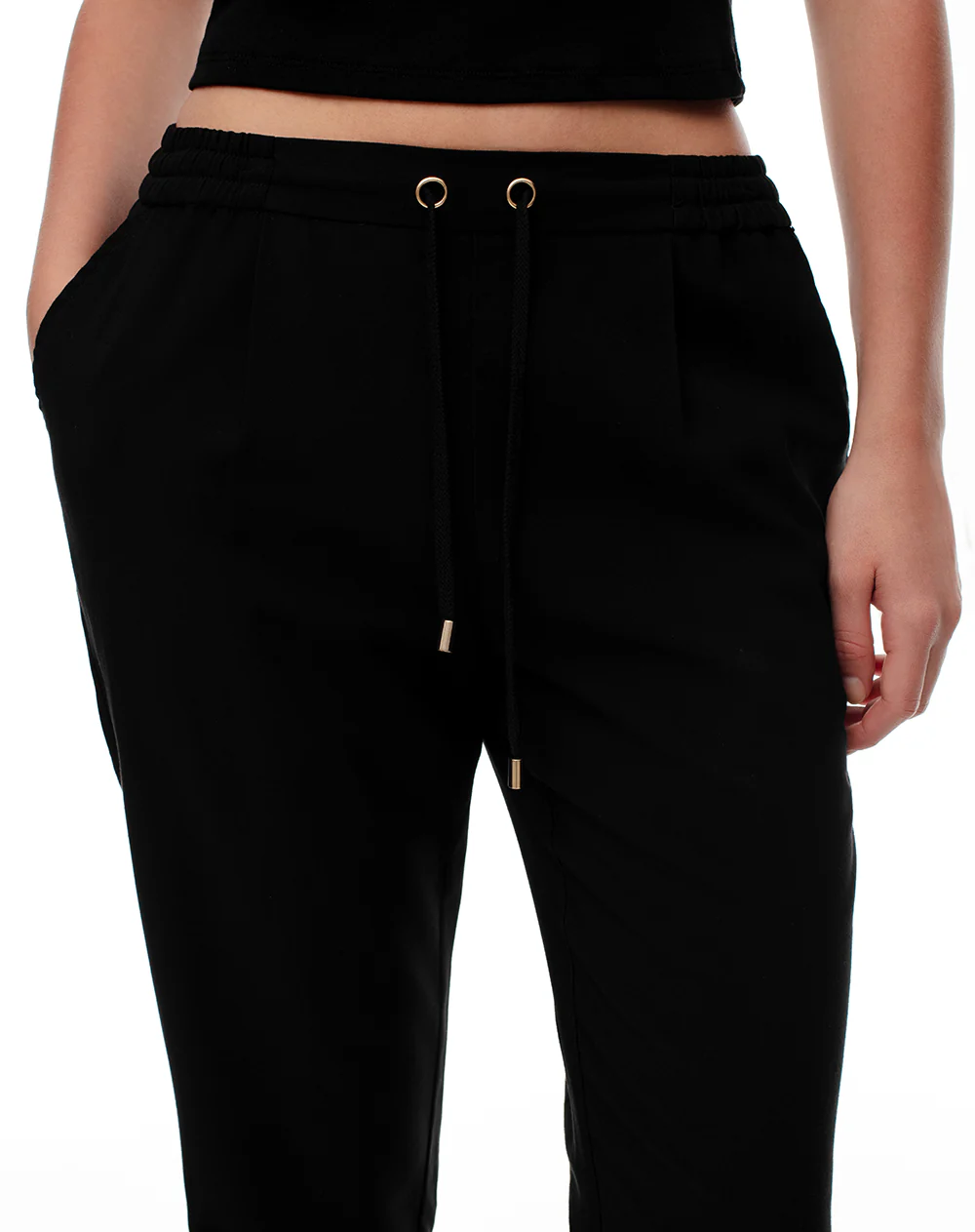 Pantalón recto tiro alto negro mujer - Image 5