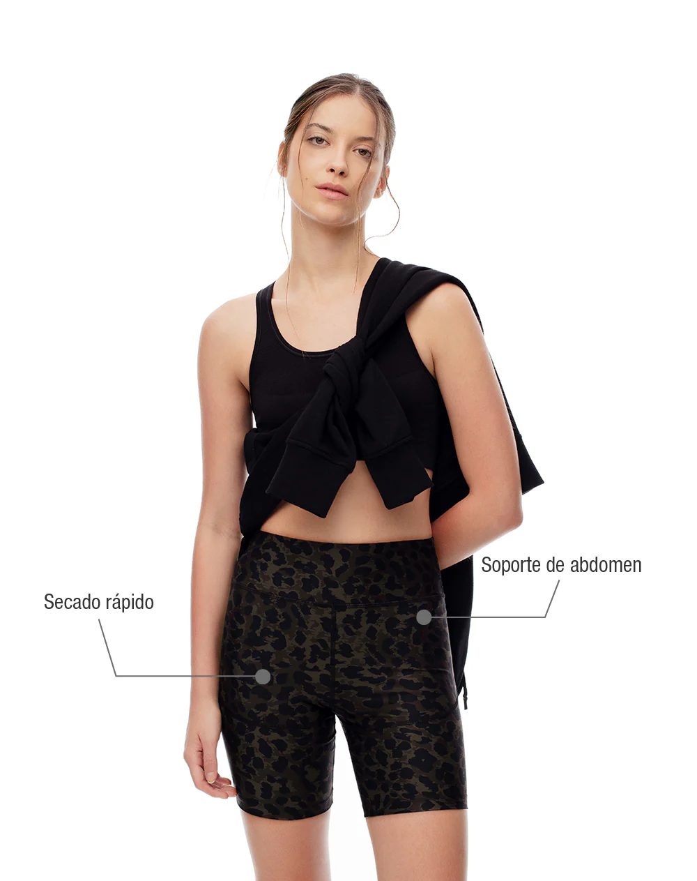 Biker deportivo soporte abdomen estampado mujer - Image 2
