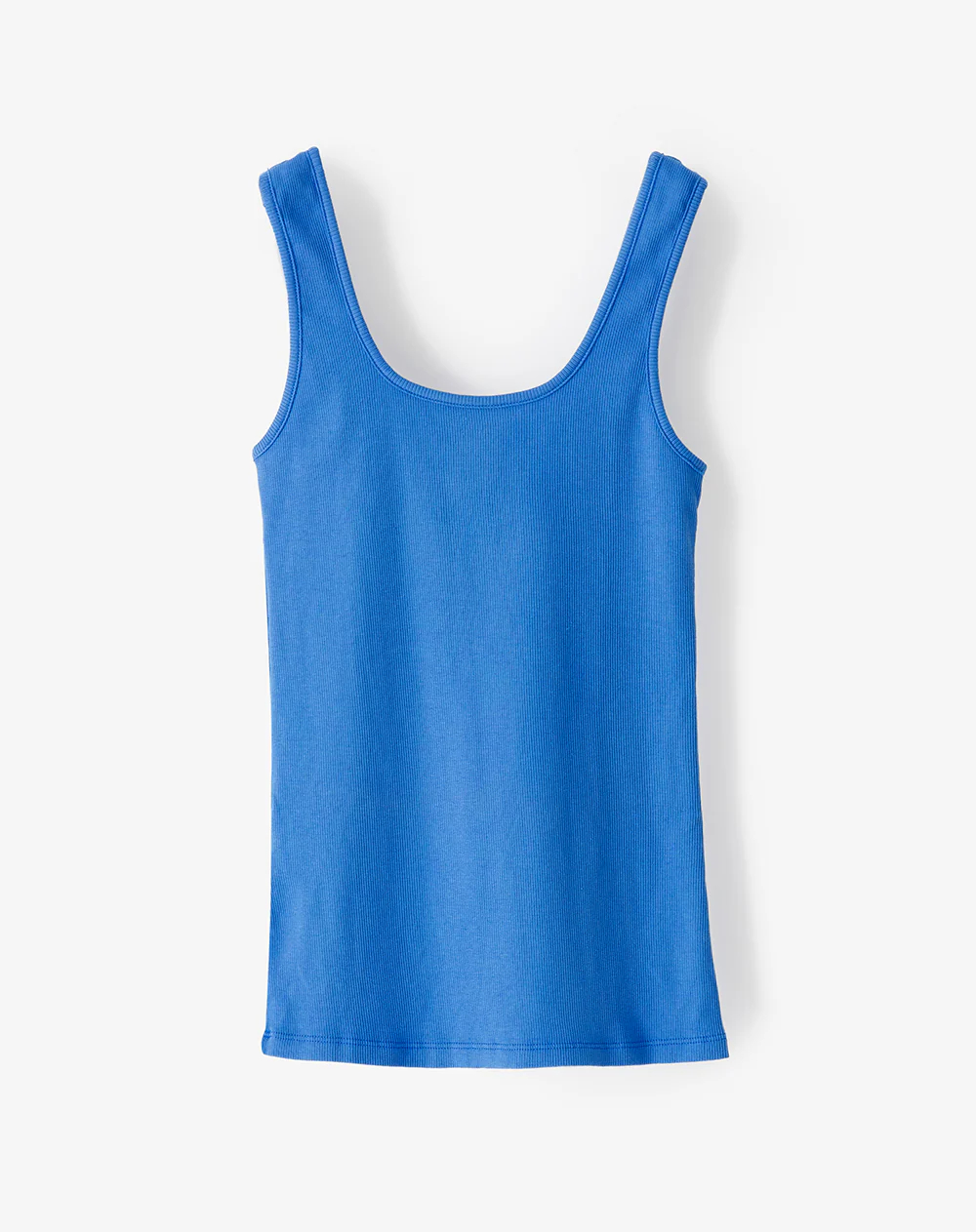 Camiseta manga sisa slim rib algodón azul mujer - Image 6