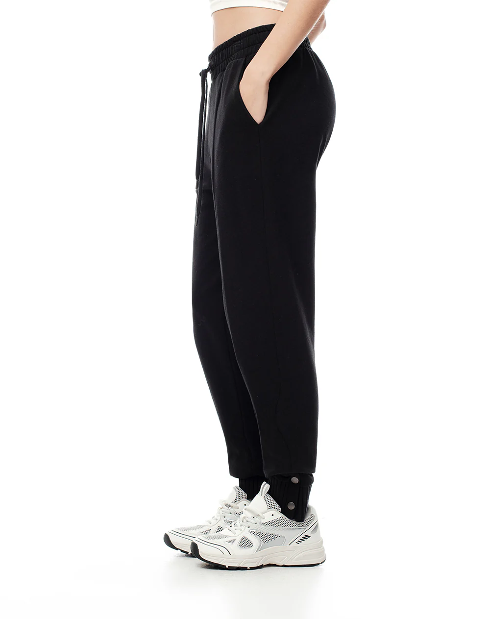 Jogger tiro medio algodón negro mujer - Image 4