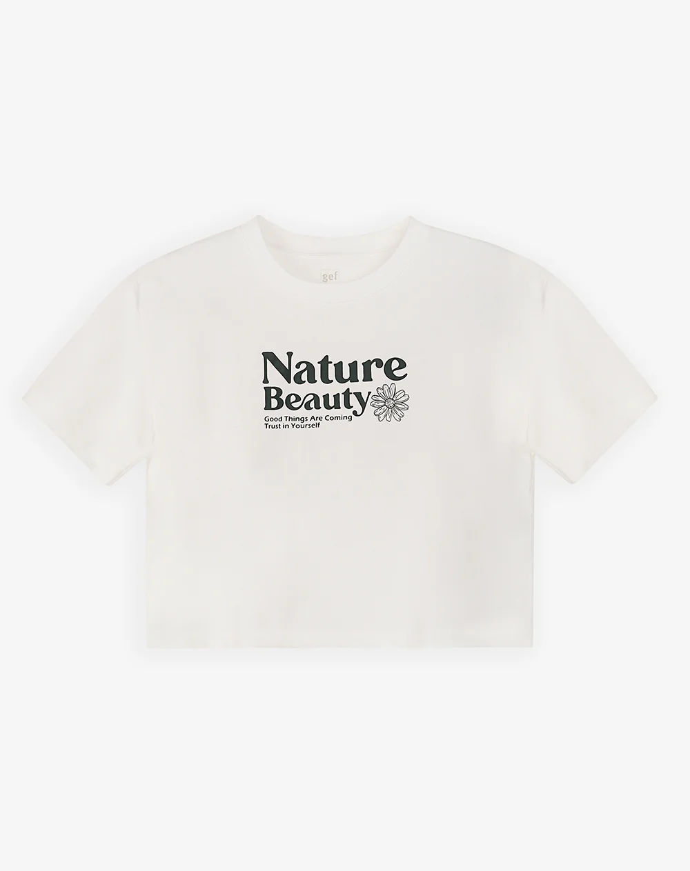 Camiseta crop regular algodón blanca mujer - Image 5