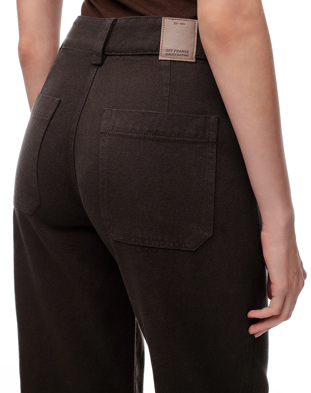 Jean culotte tiro medio chocolate mujer - Image 5