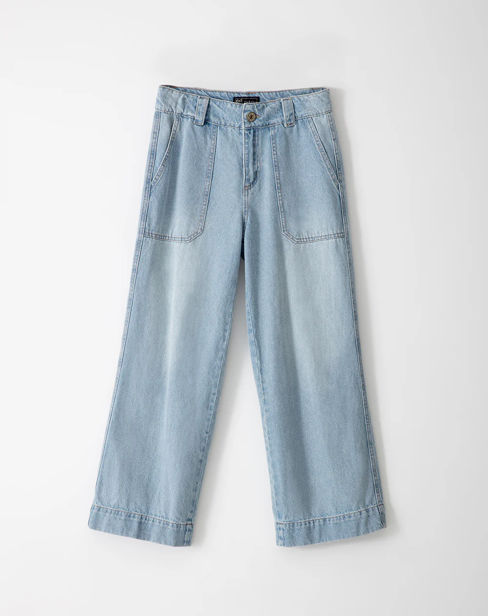 Jean culotte tiro medio índigo claro mujer - Image 8