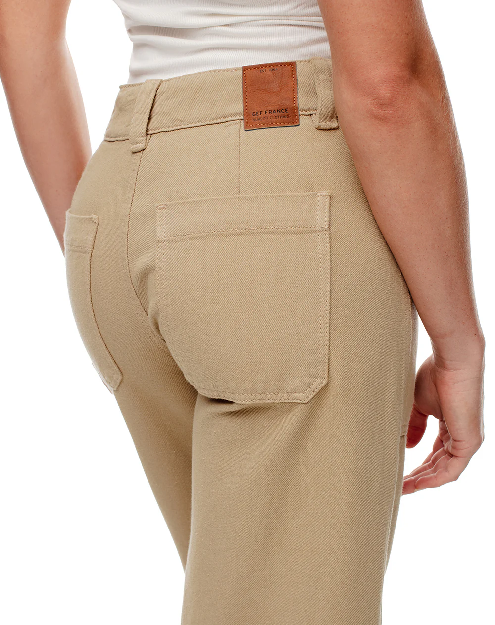 Jean culotte tiro medio caqui mujer - Image 6