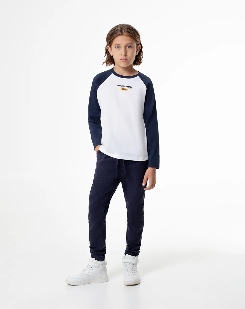 Camibuzo regular algodón blanco niño - Image 4