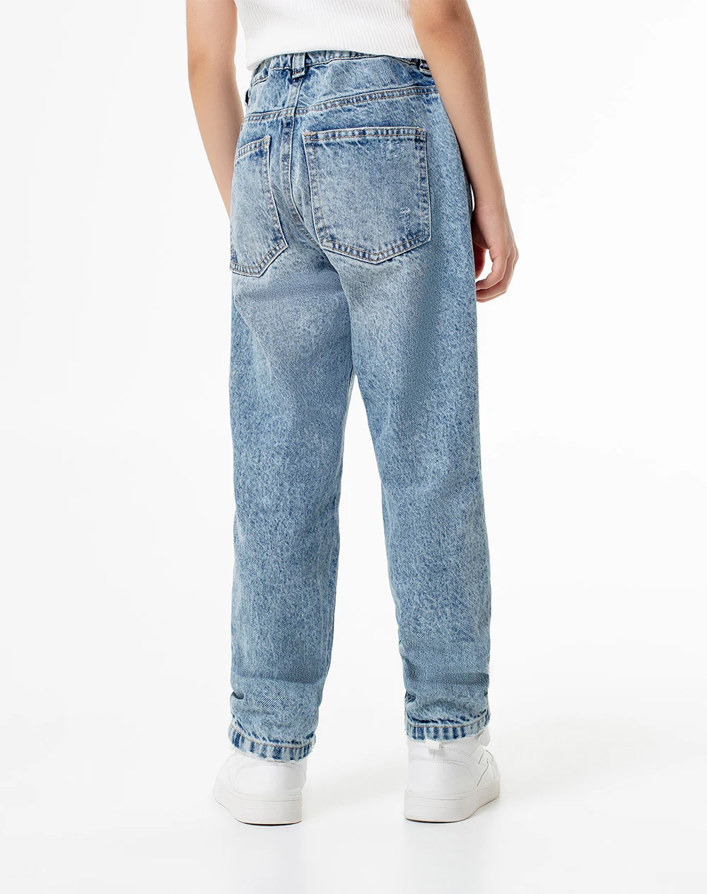 Jean mom fit tiro medio índigo medio niña - Image 3