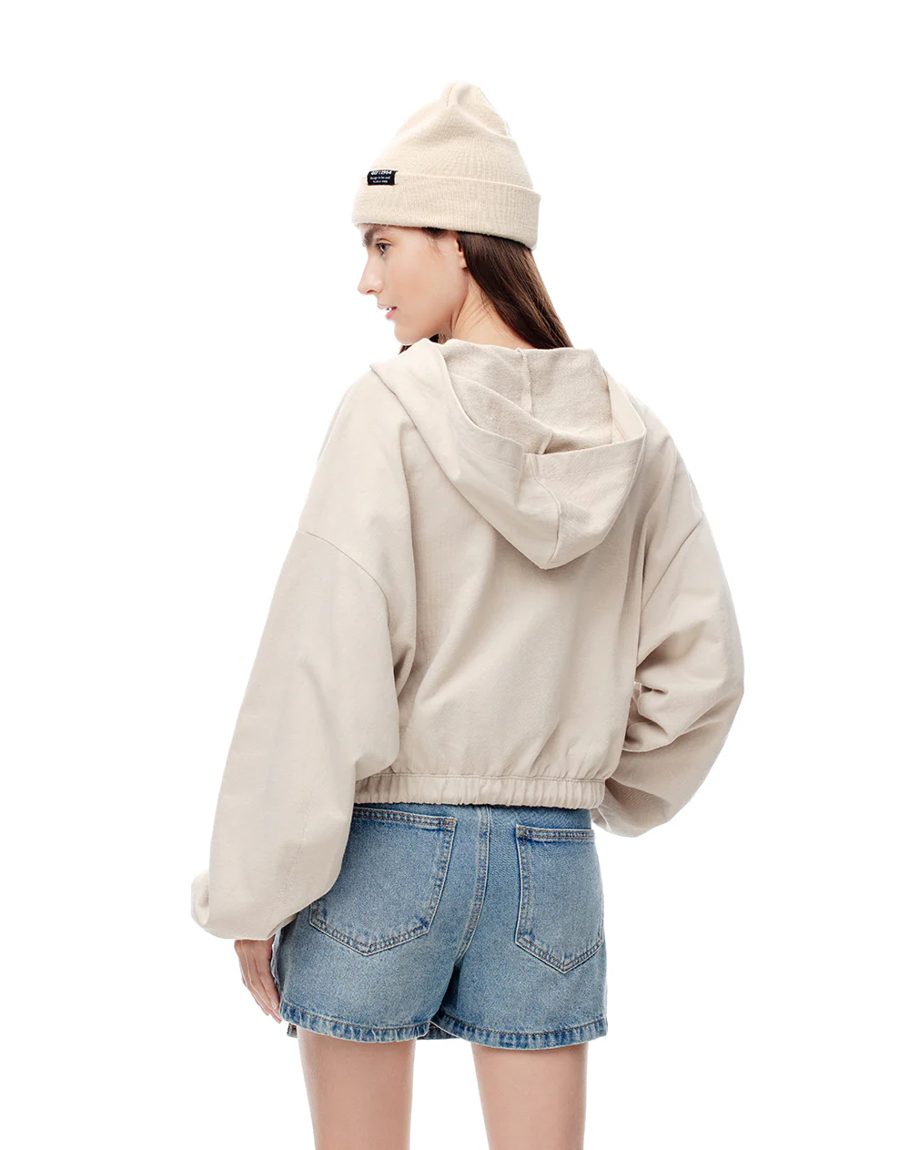 Chaqueta regular algodón arena mujer - Image 2