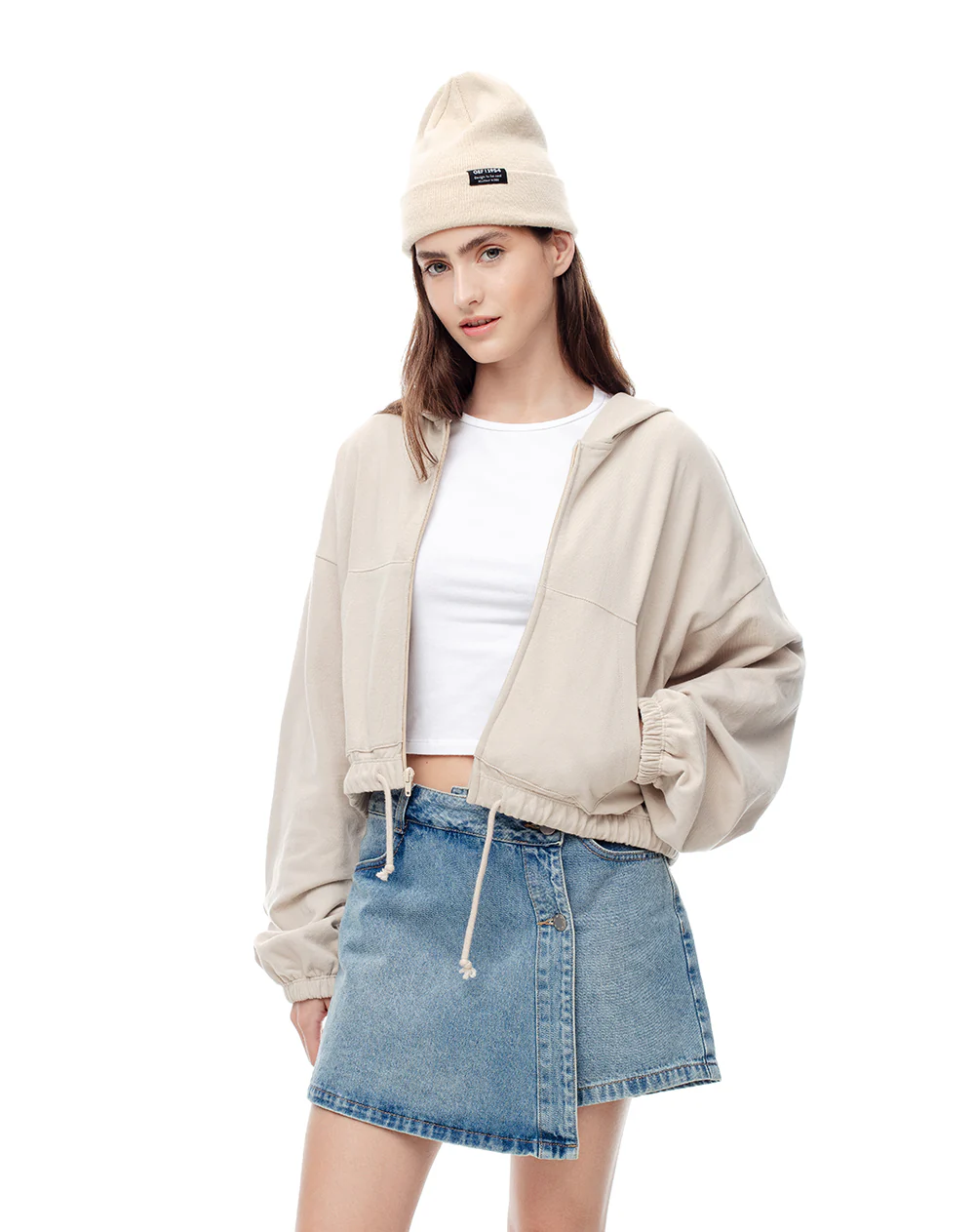 Chaqueta regular algodón arena mujer - Image 4