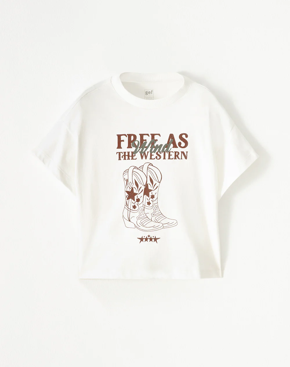 Camiseta regular algodón blanca estampada niña - Image 5