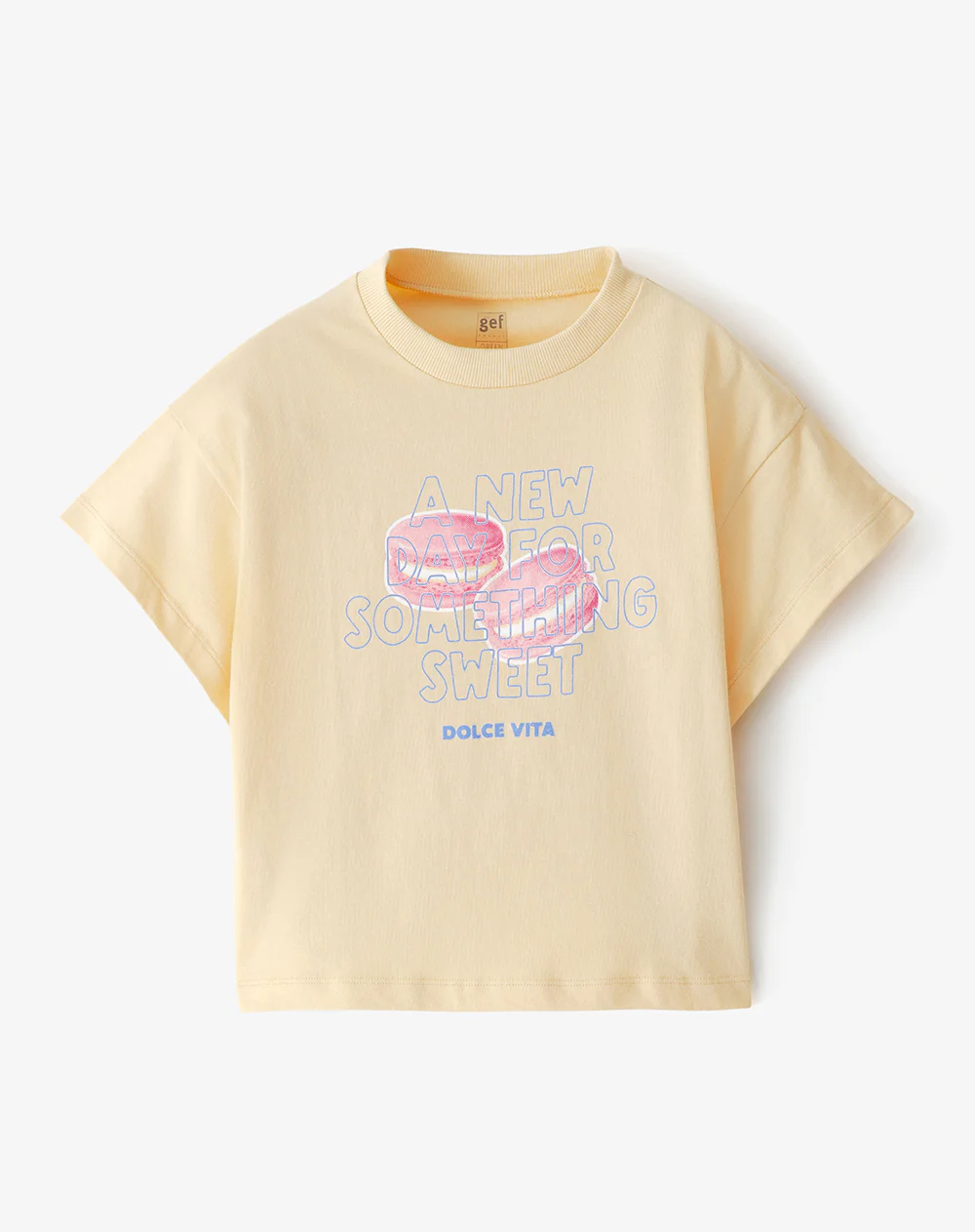 Camiseta regular algodón amarilla estampada niña - Image 5
