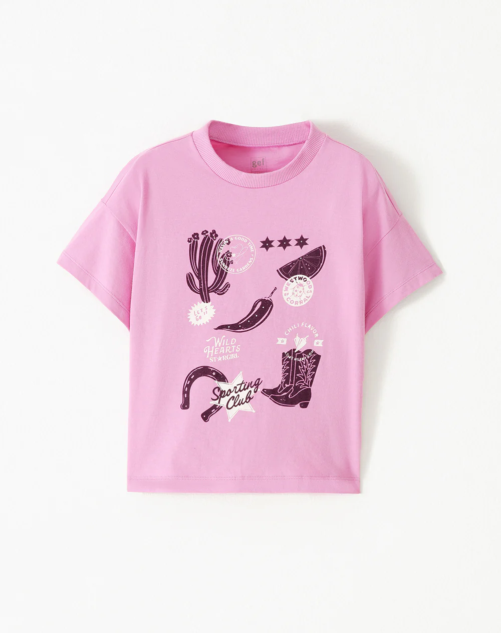 Camiseta regular algodón rosa estampada niña - Image 5