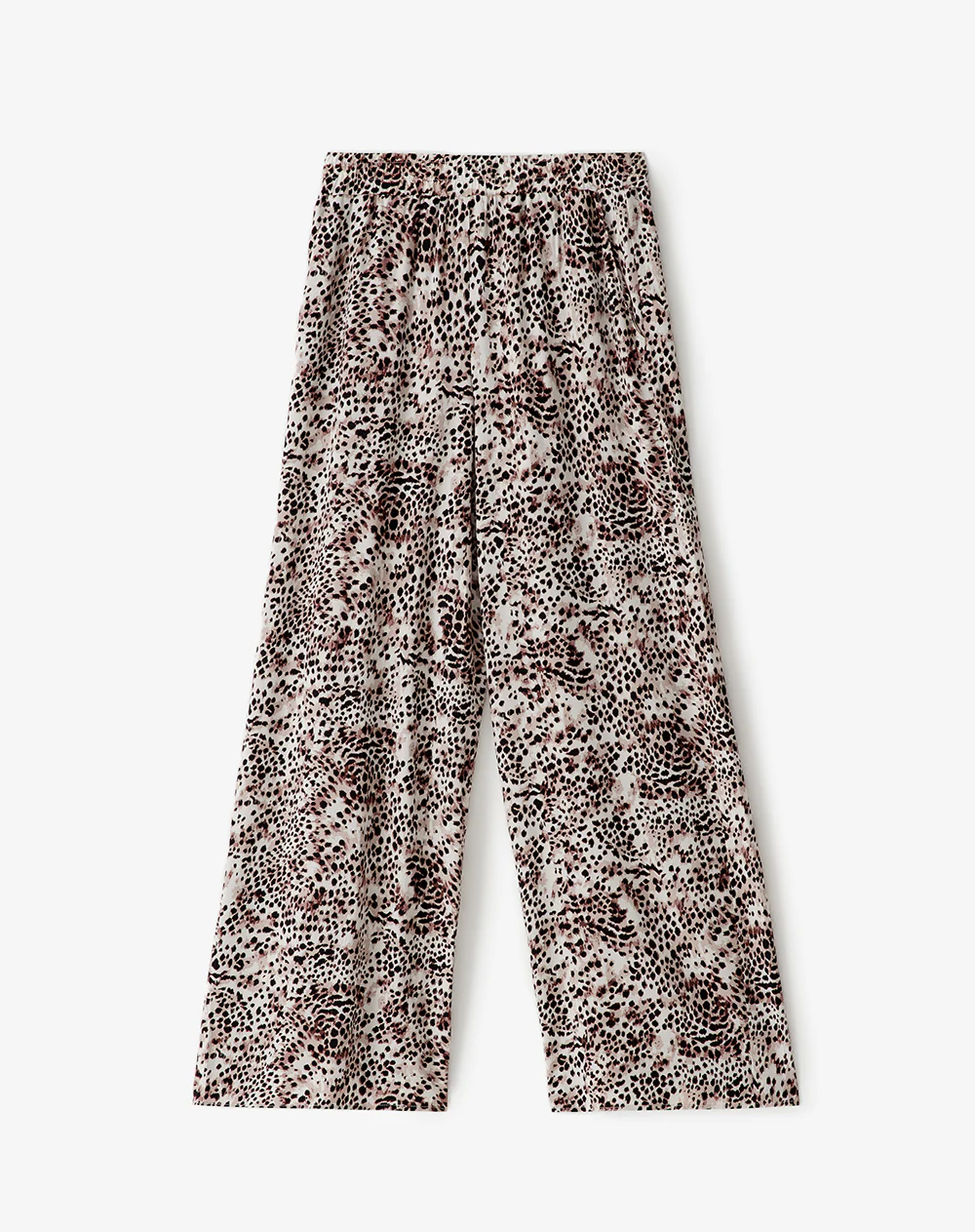 Pantalón wide leg tiro medio estampado mujer