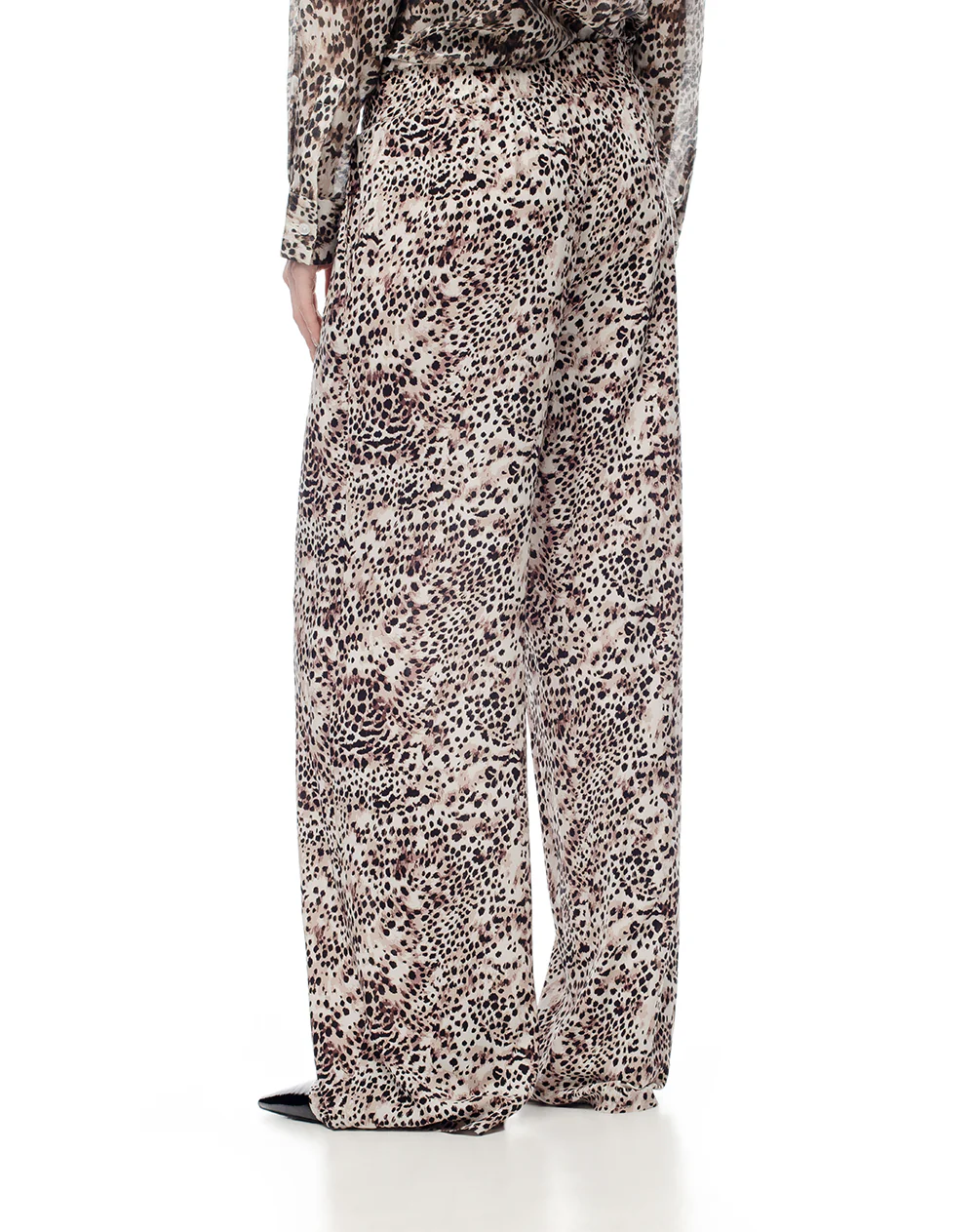 Pantalón wide leg tiro medio estampado mujer - Image 3