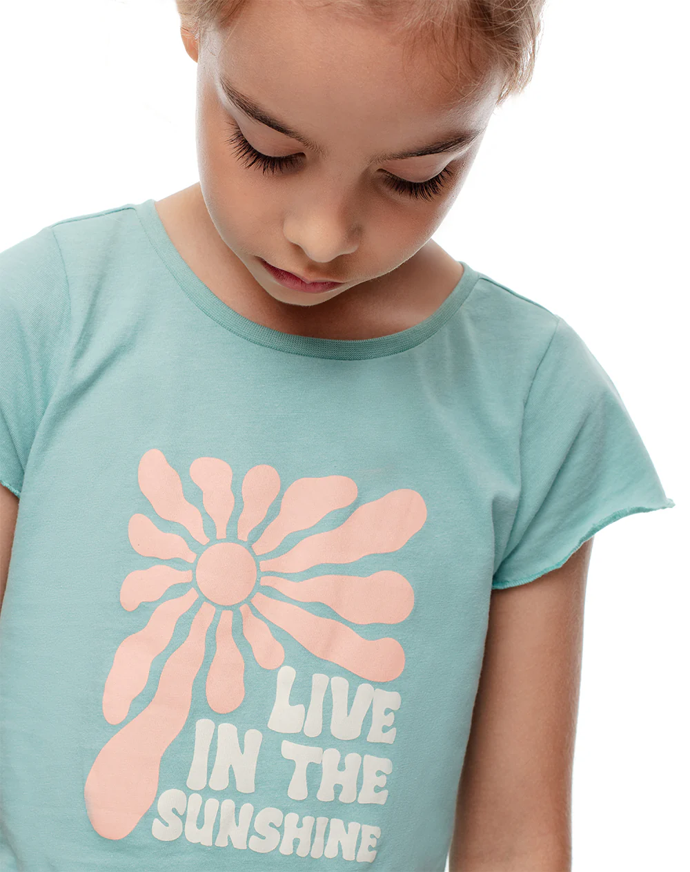 Camiseta + short de pijana niña algodón verde - Image 3