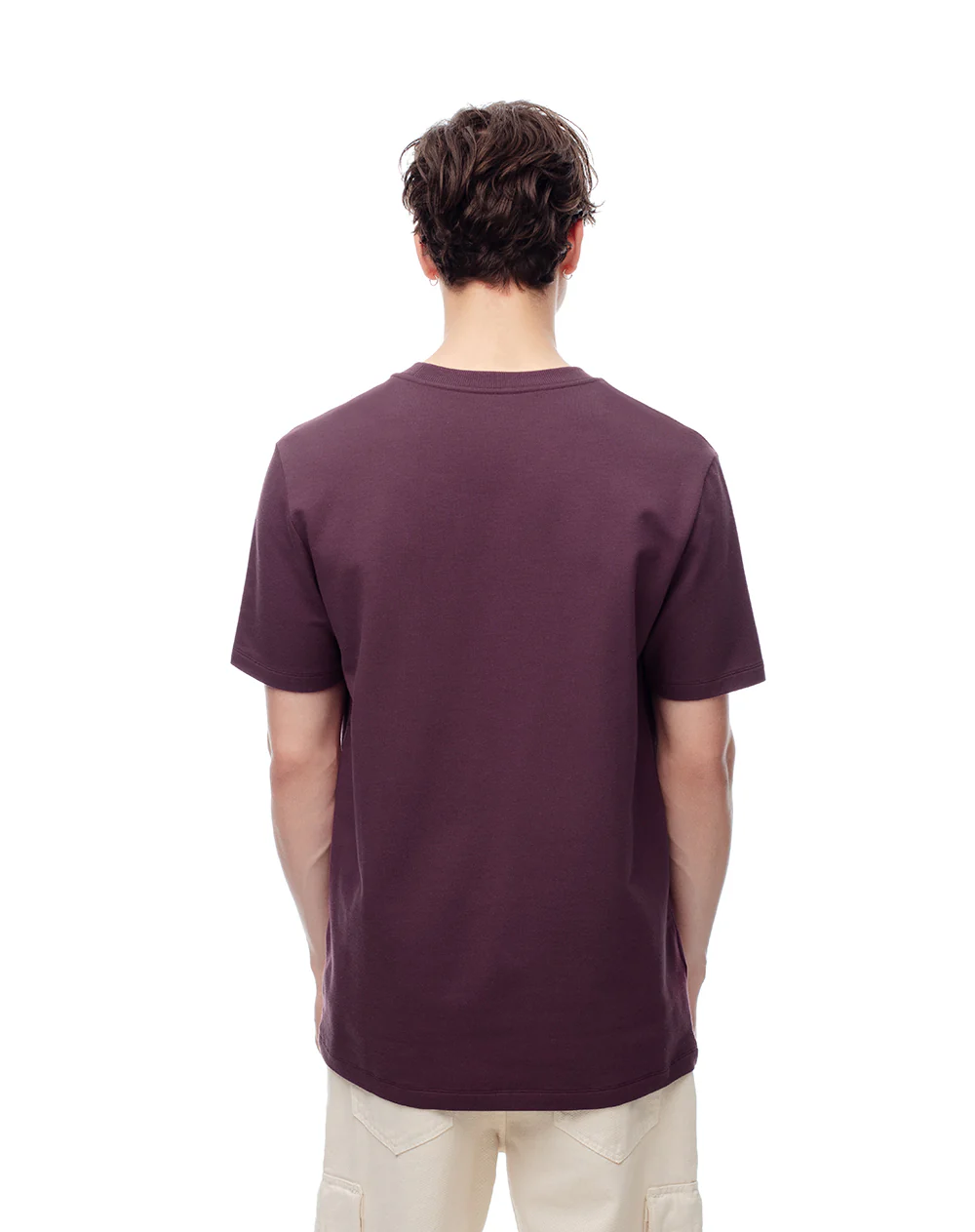 Camiseta oversize algodón vinotinto hombre - Image 2