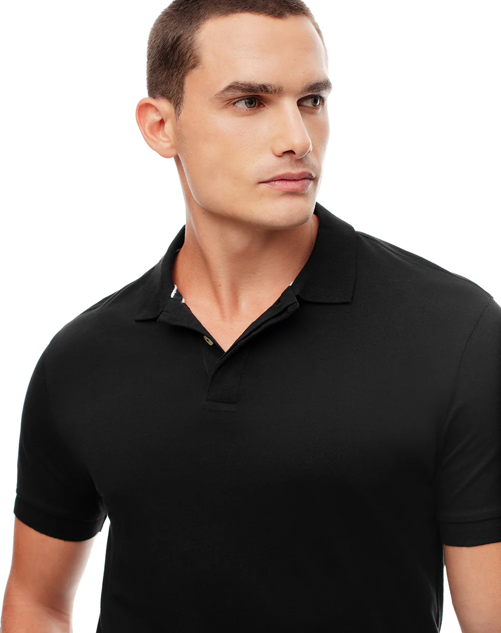 Polo slim algodón negra hombre - Image 3