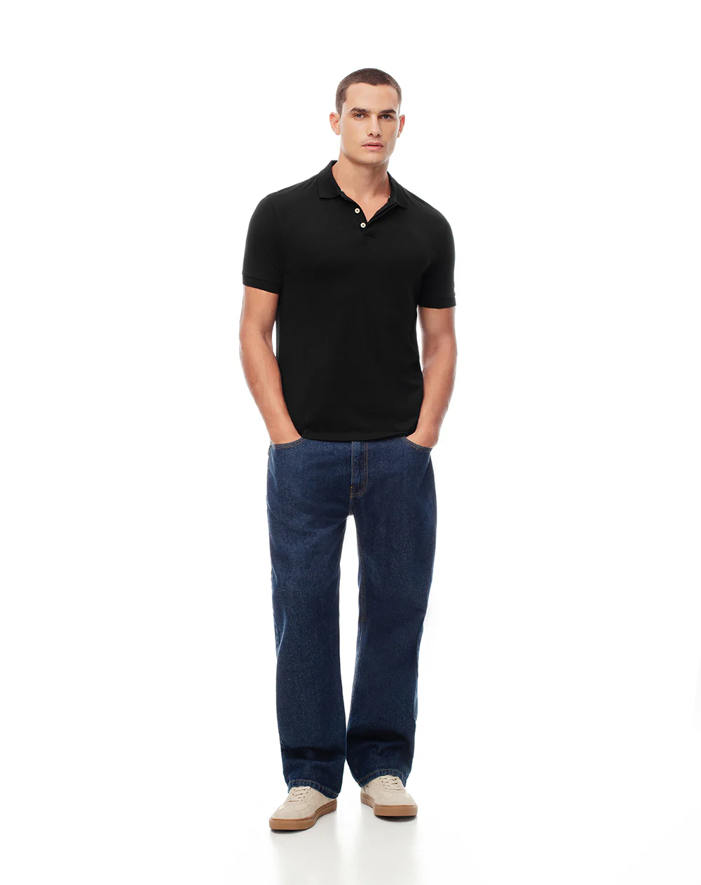 Polo slim algodón negra hombre - Image 4