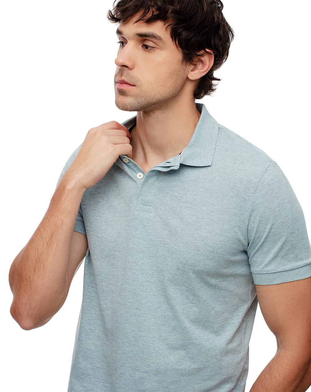 Polo slim algodón azul hombre - Image 3