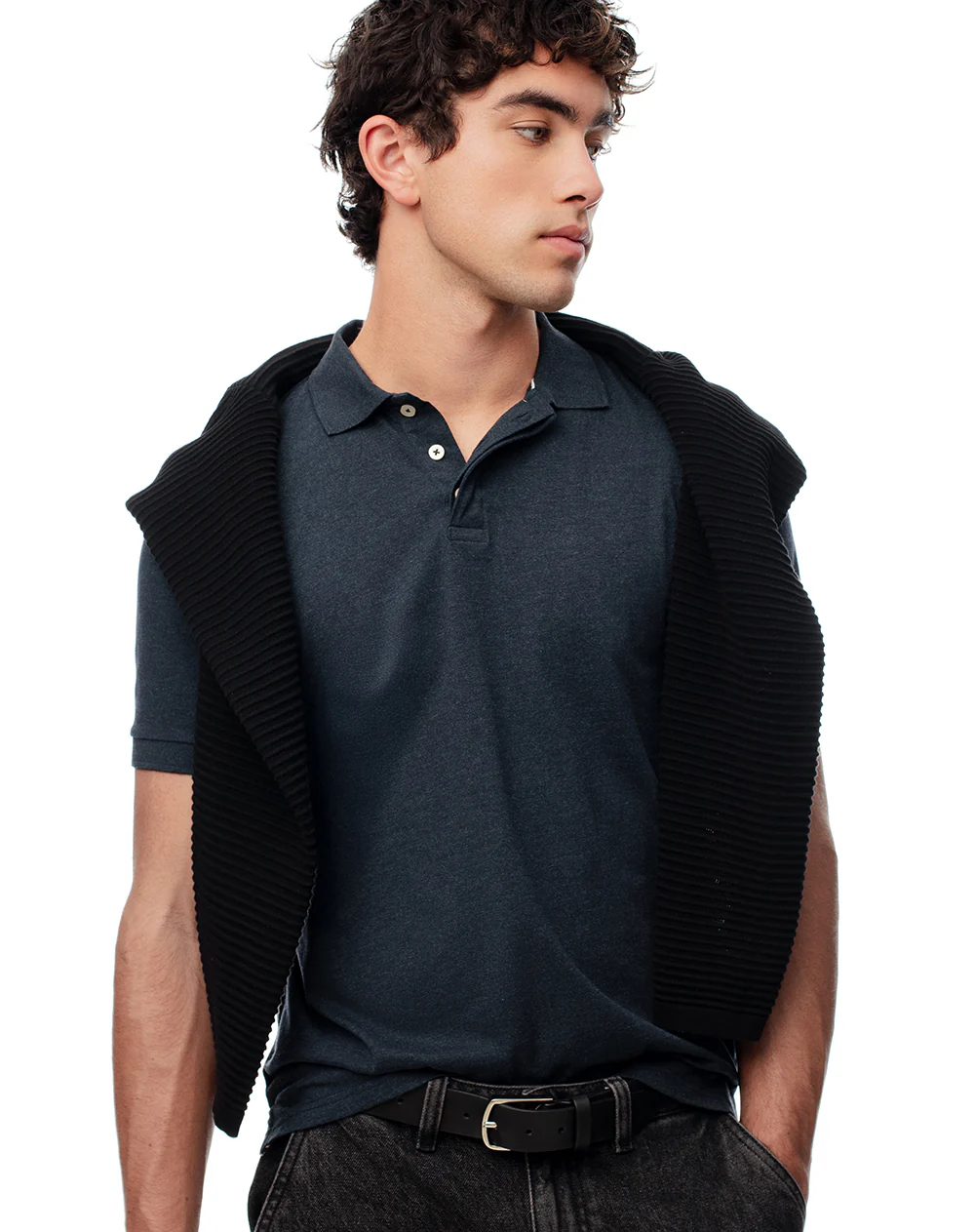 Polo slim algodón azul hombre - Image 5