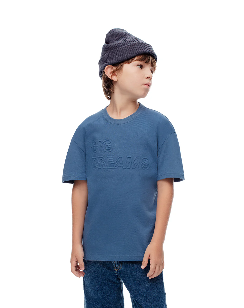 Camiseta regular algodón azul estampada niño - Image 2