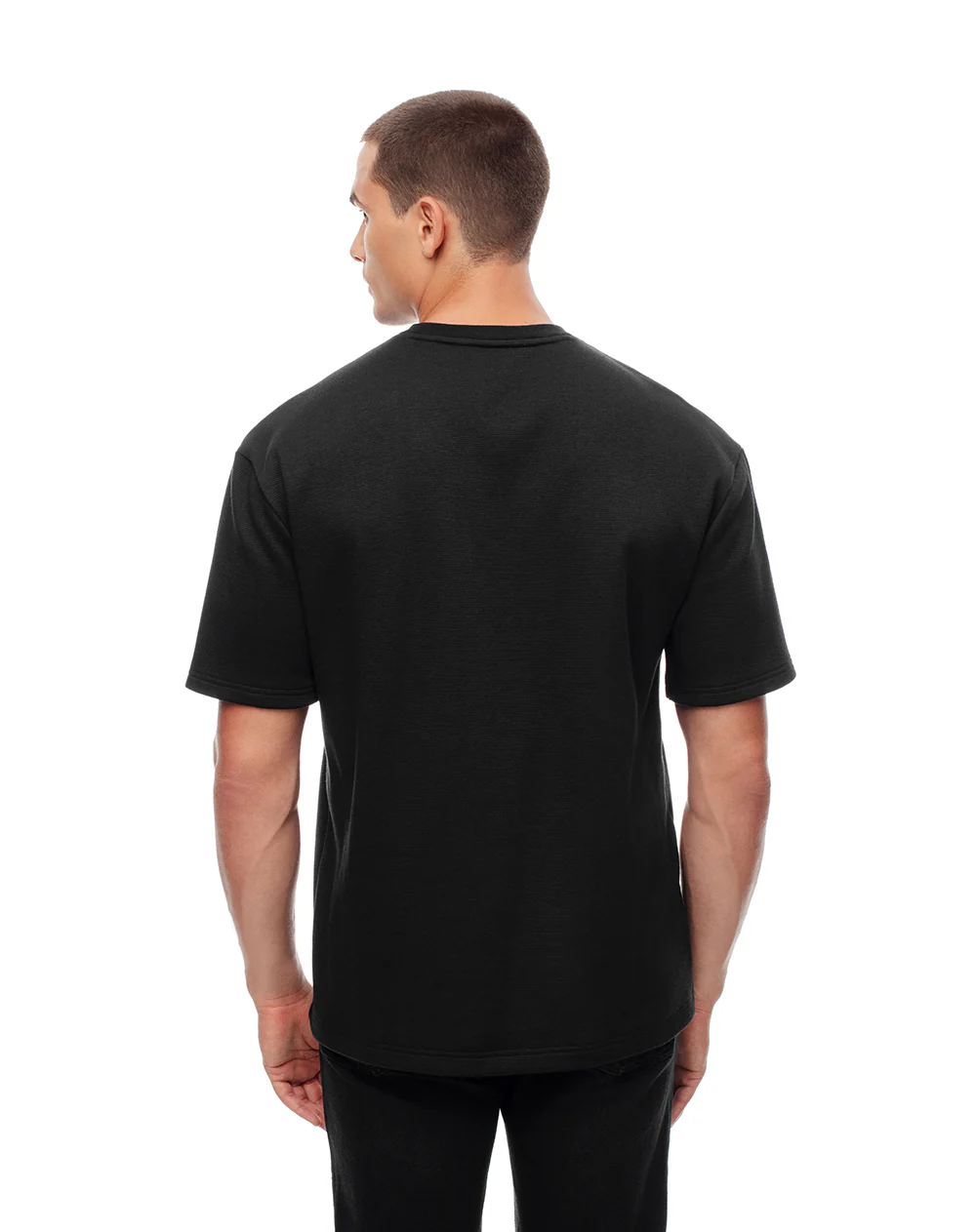Camiseta regular negra hombre - Image 2