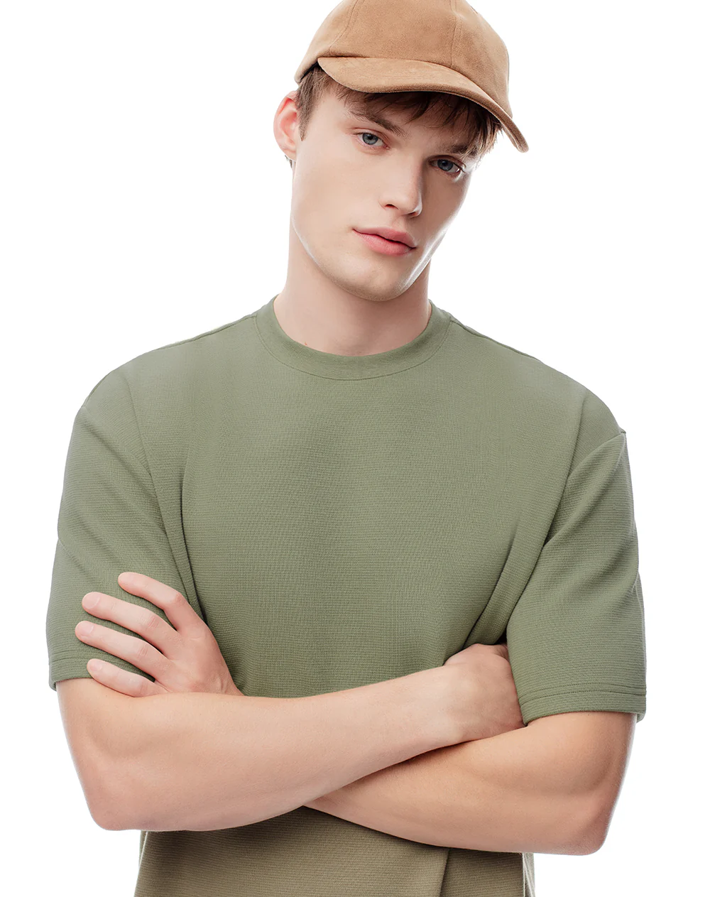 Camiseta regular verde hombre