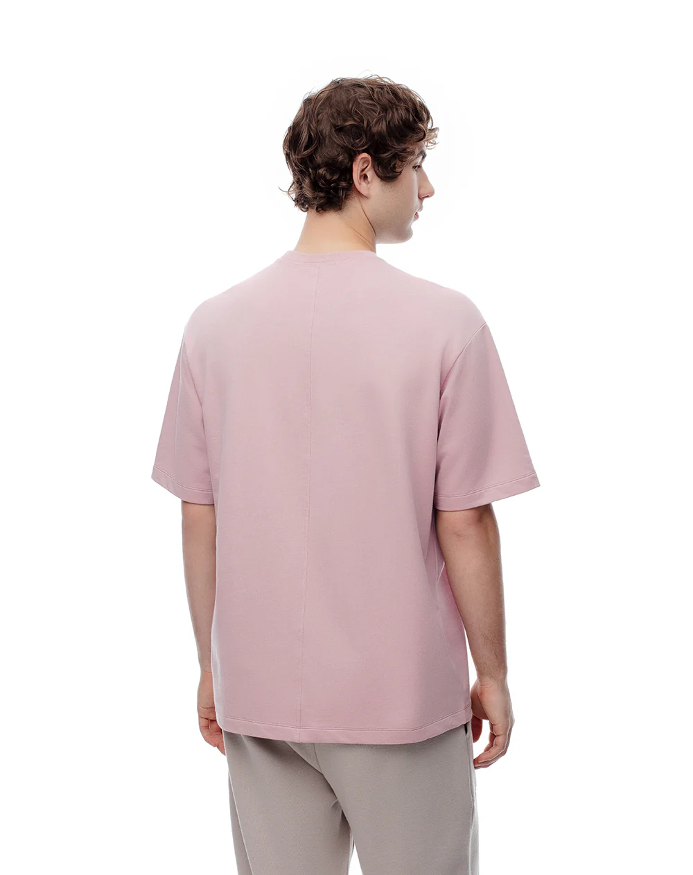 Camiseta oversize algodón palo rosa estampada hombre - Image 2