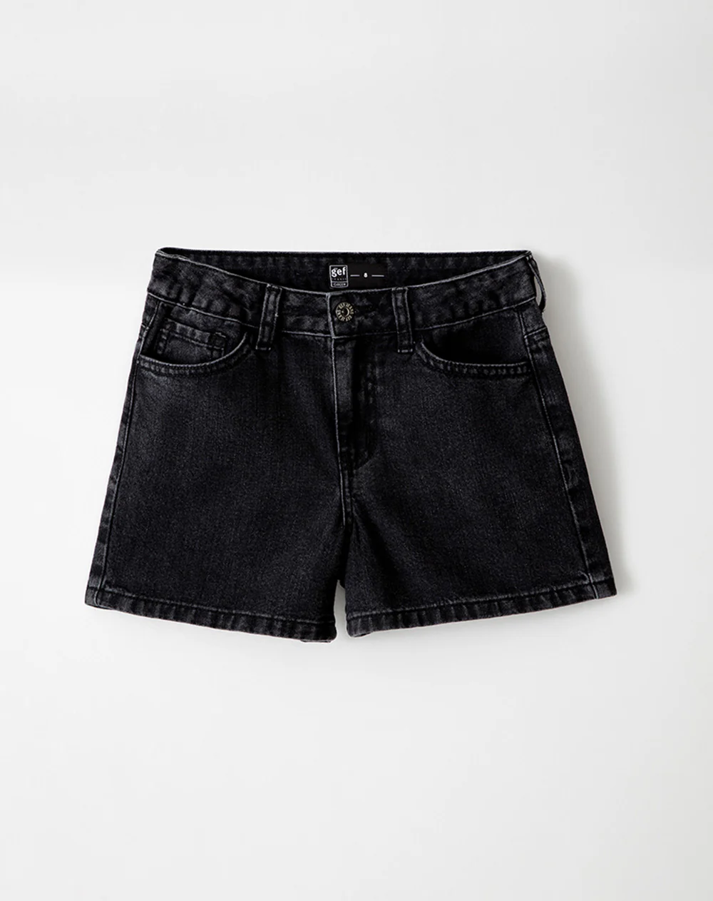 Short tiro medio denim negro niña - Image 6