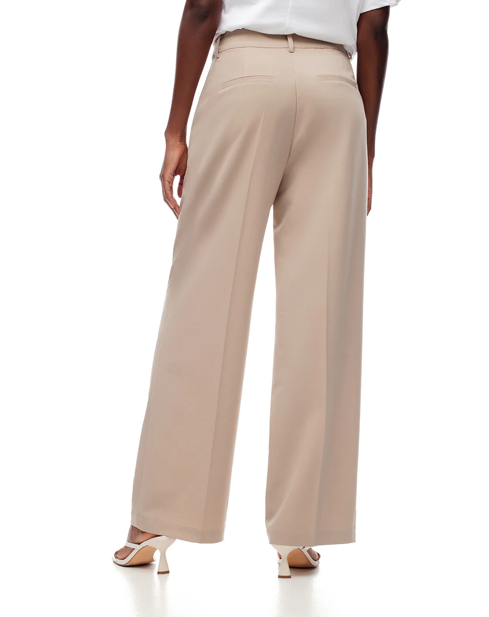 Pantalón wide leg tiro alto caqui mujer - Image 3