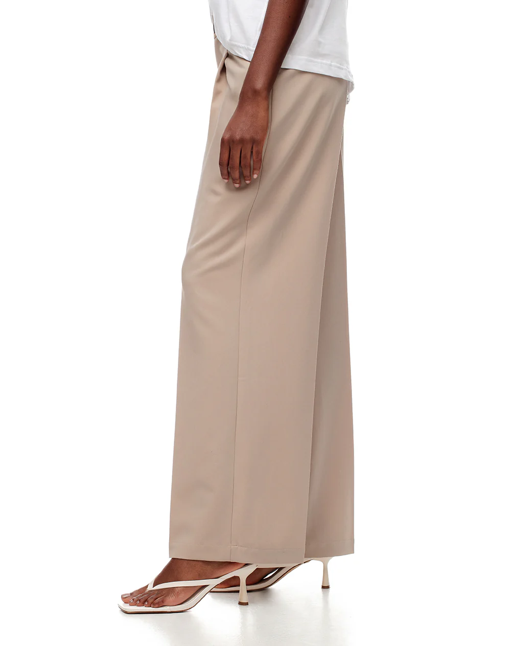 Pantalón wide leg tiro alto caqui mujer - Image 5