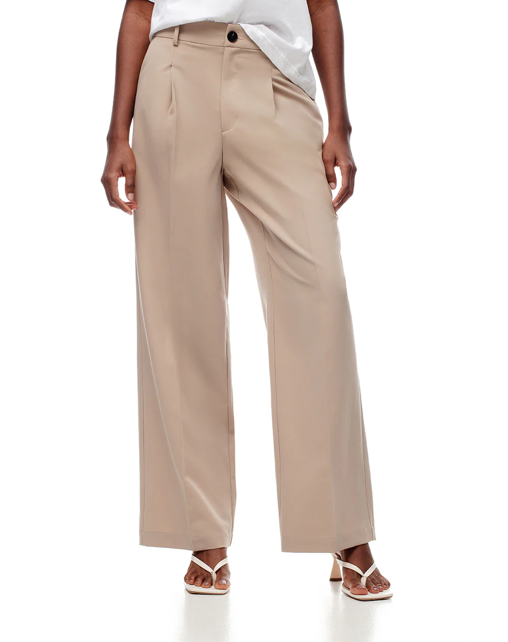 Pantalón wide leg tiro alto caqui mujer - Image 6