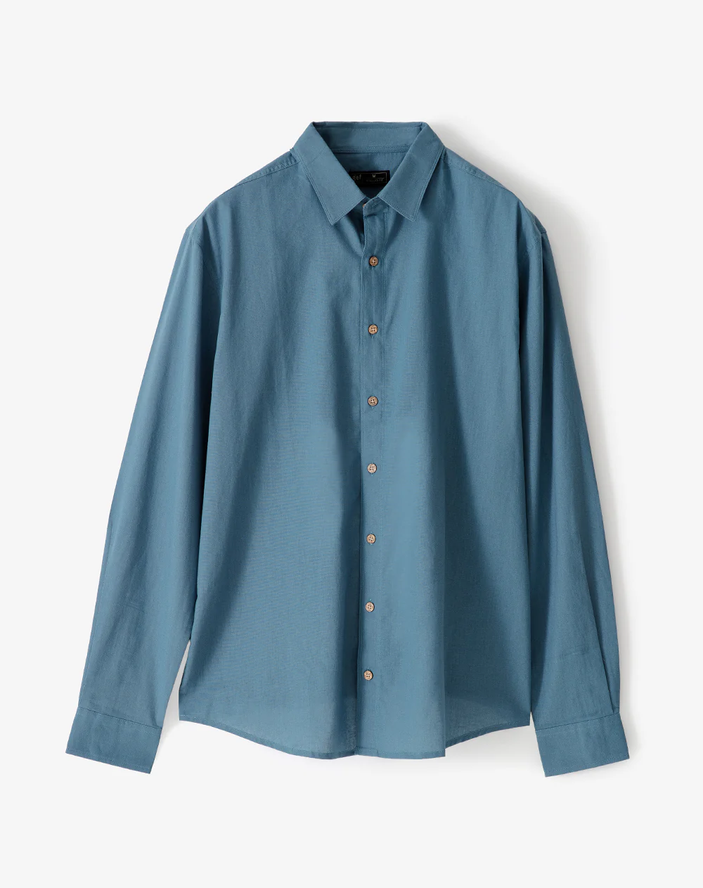 Camisa manga larga regular lino azul hombre - Image 5