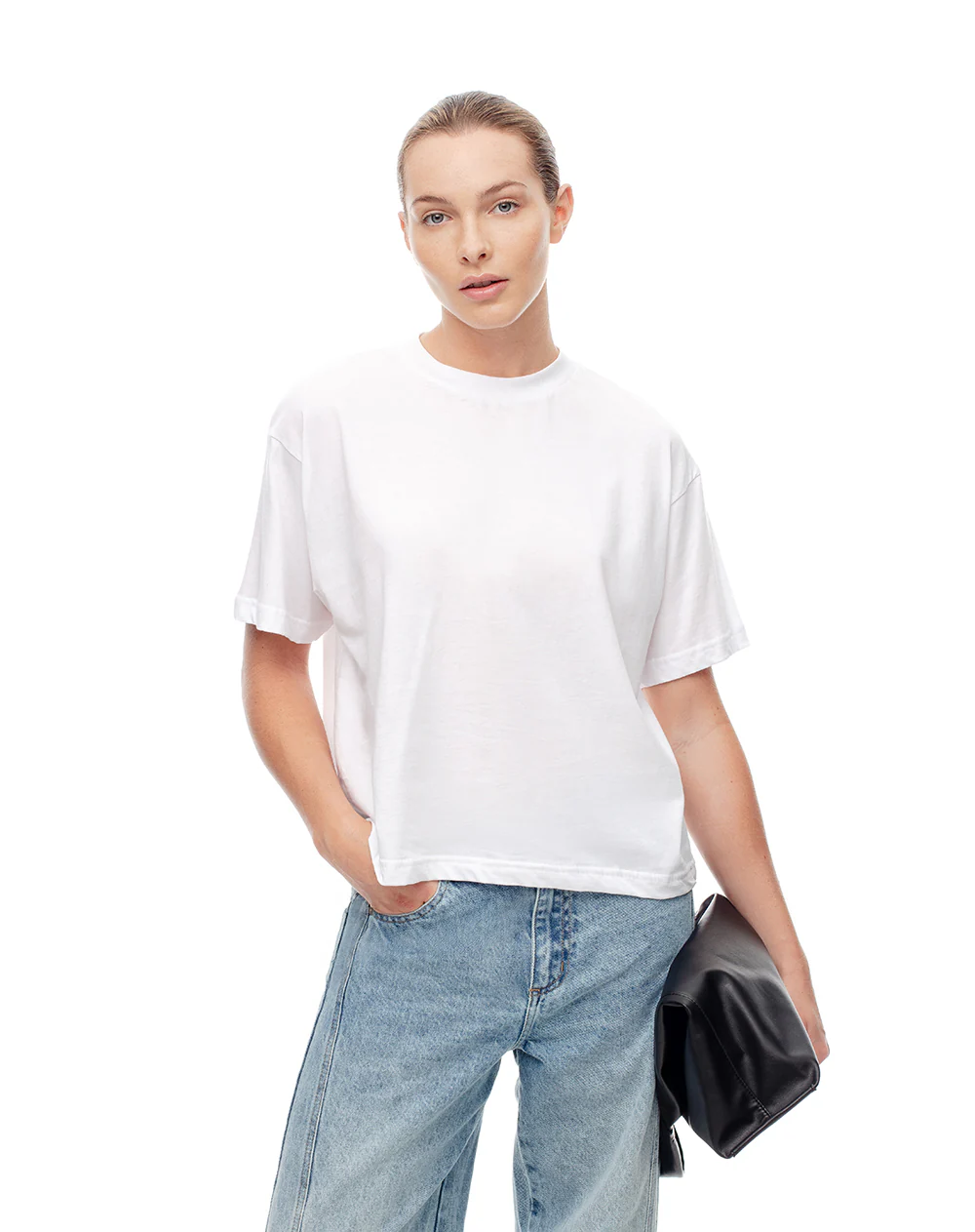 Camiseta oversize algodón blanca mujer