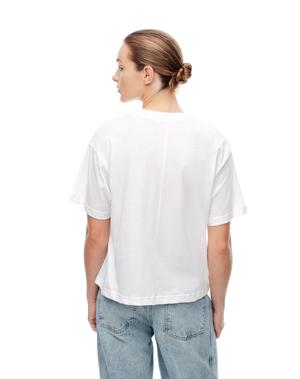Camiseta oversize algodón blanca mujer - Image 2