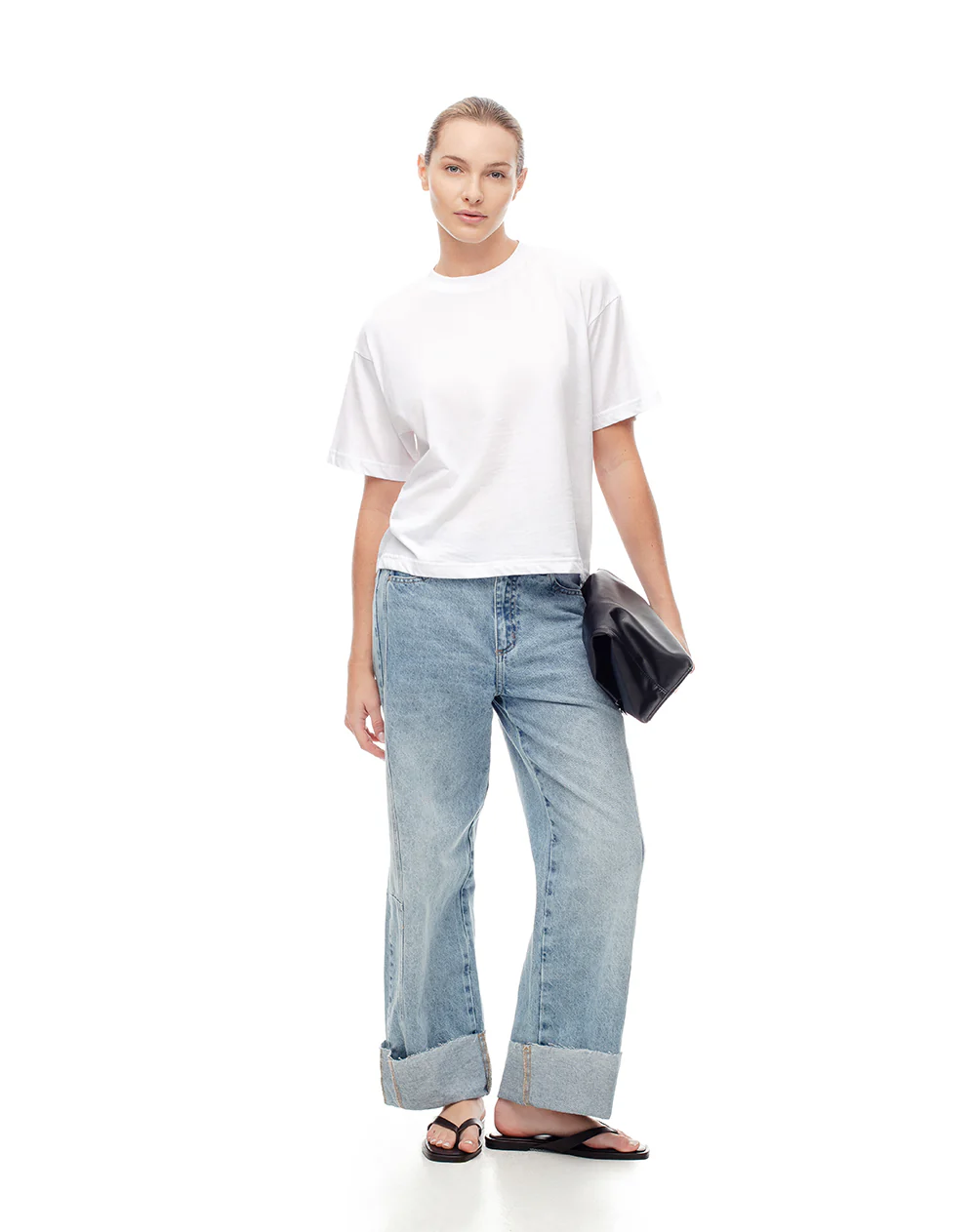 Camiseta oversize algodón blanca mujer - Image 4