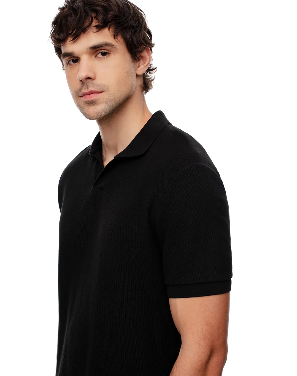 Polo regular algodón negra hombre - Image 3