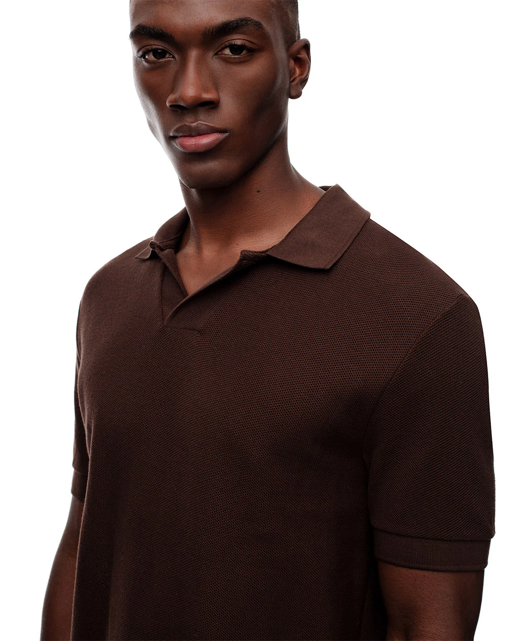 Polo regular algodón chocolate hombre - Image 3